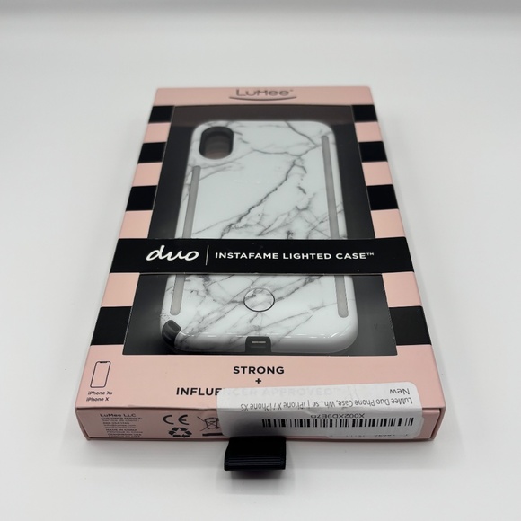 LuMee Duo Instafame Lighted Case - Gray Marble iPhone X/XS - Picture 2 of 3